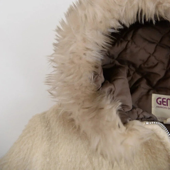 Vintage Gemini 70's Cream  60% Wool Zip Up Winter Coat Icewool Inuit Parka 14M - Picture 12 of 16